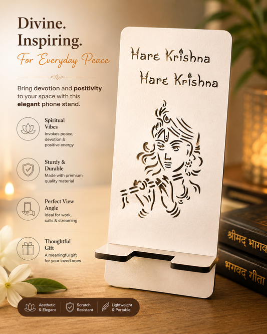 Desk Devotional Stand - Krishna / White